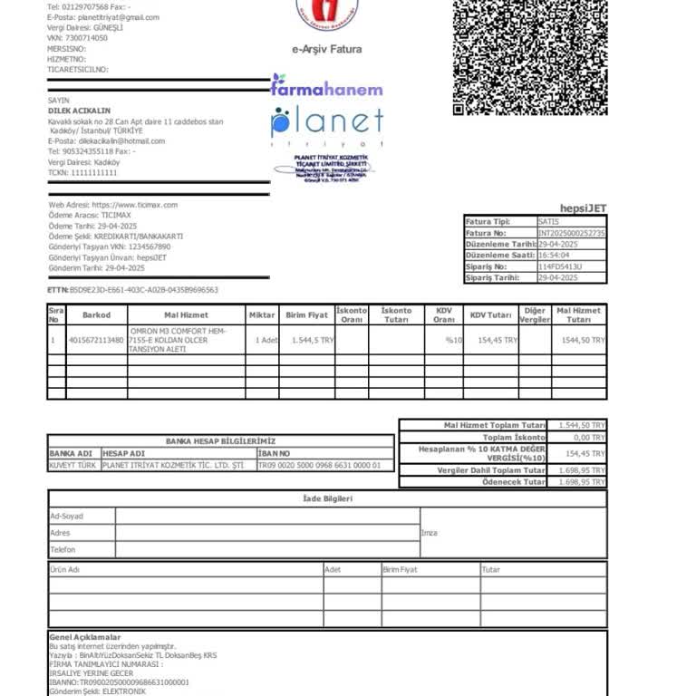 Aldığım Tansiyon Aleti Hatalı Ölçüm Yapıyor, Firma İletişimi Engelliyor