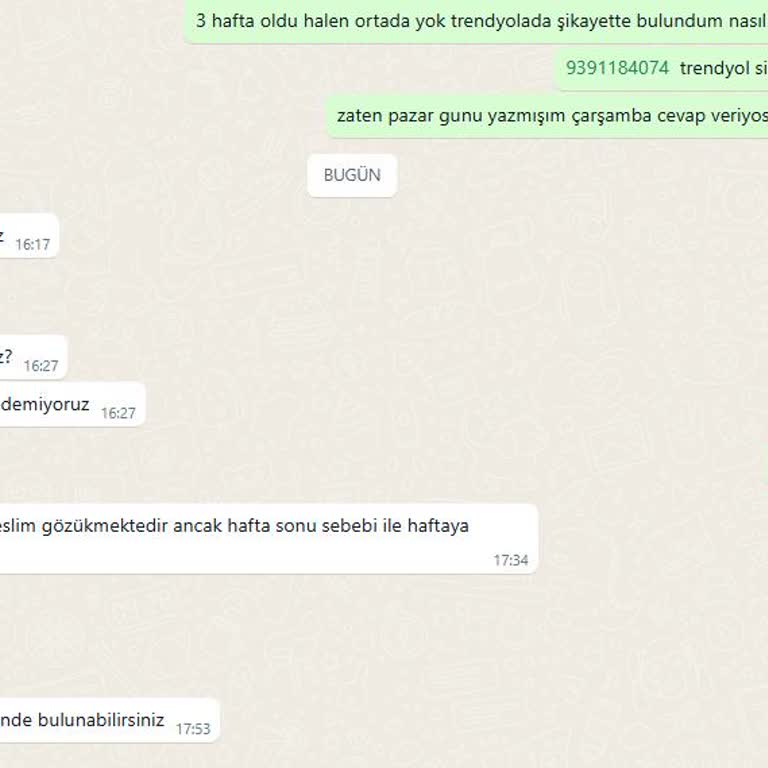 Trendyol Masa Sandalye Siparişim Teslim Edilmedi İade Yapılmıyor