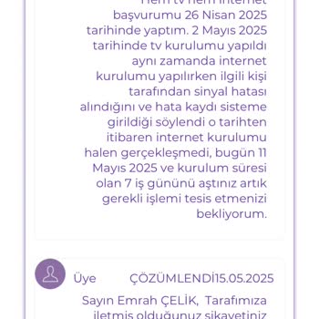 Digiturk İnternet Kurulumu Ve Arıza Kaydı Sürecinde Sürekli İletişim Ve Hizmet Sorunu
