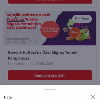 FreeZone Kampanyalarına Katılamama Ve Süreçte Çözüm Sunulmaması