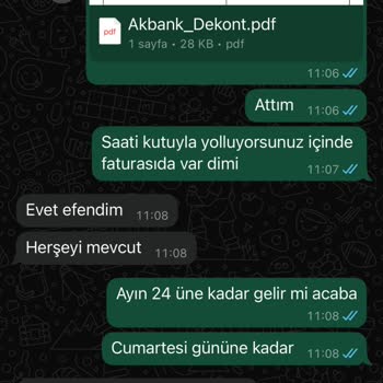 Sipariş Edilen Saat İle Gelen Ürün Farklı