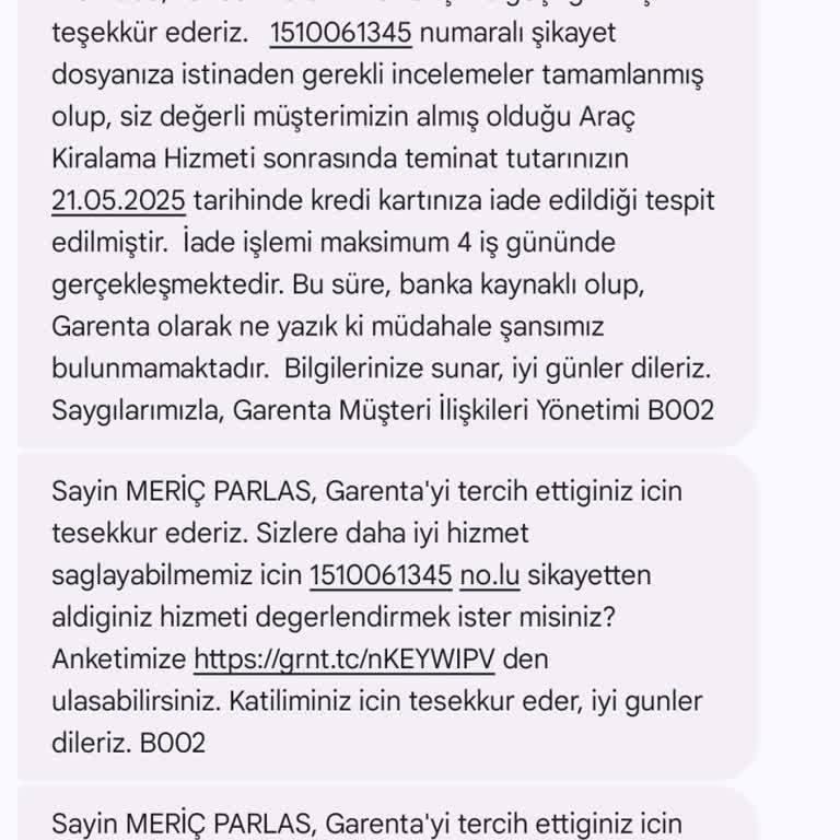 İade Edilmeyen Para Nedeniyle Mağduriyet