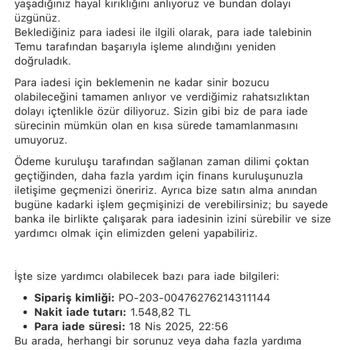 Temu'dan İade Alamıyorum, Mağdur Edildim