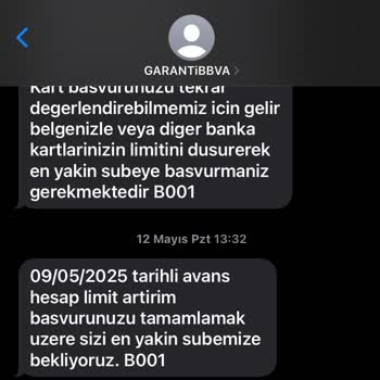 Garanti Avans Hesabı Limit Artışı Talebim Onaylanmıyor
