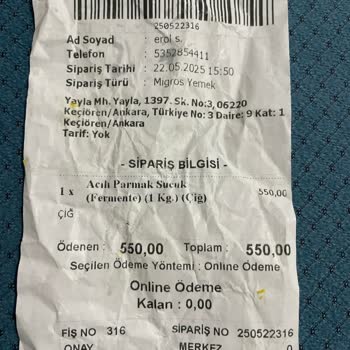 Köfteci Yusuf Siparişim Eksik Teslim Edildi Çözüm Sunulmuyor