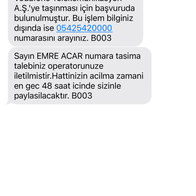 Bilgim Dışında Hat Taşıma İşlemi Ve Vodafone'un Yetersizliği