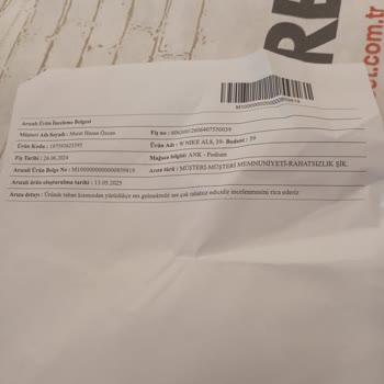 Garantili Ayakkabıda Onarım Ve İade Talebim Karşılanmadı