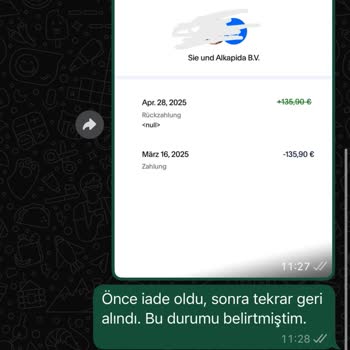 İptal Edilen Siparişim İçin İade Edilen Para Aynı Gün Geri Çekildi