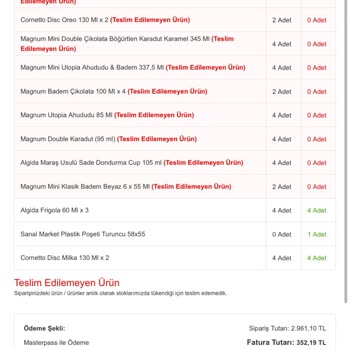 Migros Dondurma Kampanyasında Stok Sorunu Ve Eksik Teslimat Yaşadık