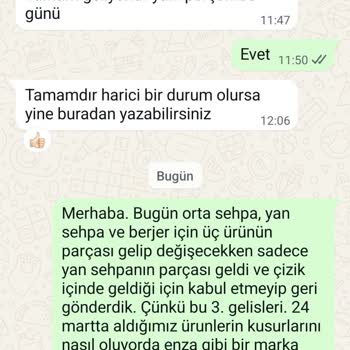 Enza Home'dan Alınan Kusurlu Ürünlerin Değişimi Aylardır Sağlanmadı