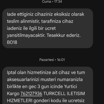 İade Edilen Cihaz İçin Haksız Ücret Talebi