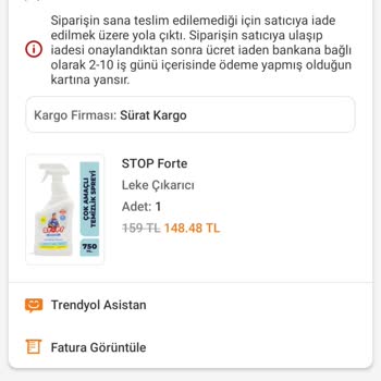 Sürat Kargo Nedeniyle Teslim Edilemeyen Ürün Ve İade Sorunu