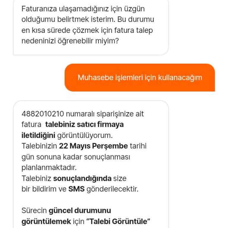 Hepsiburada'dan Aldığım Ürünün Faturası Gönderilmiyor