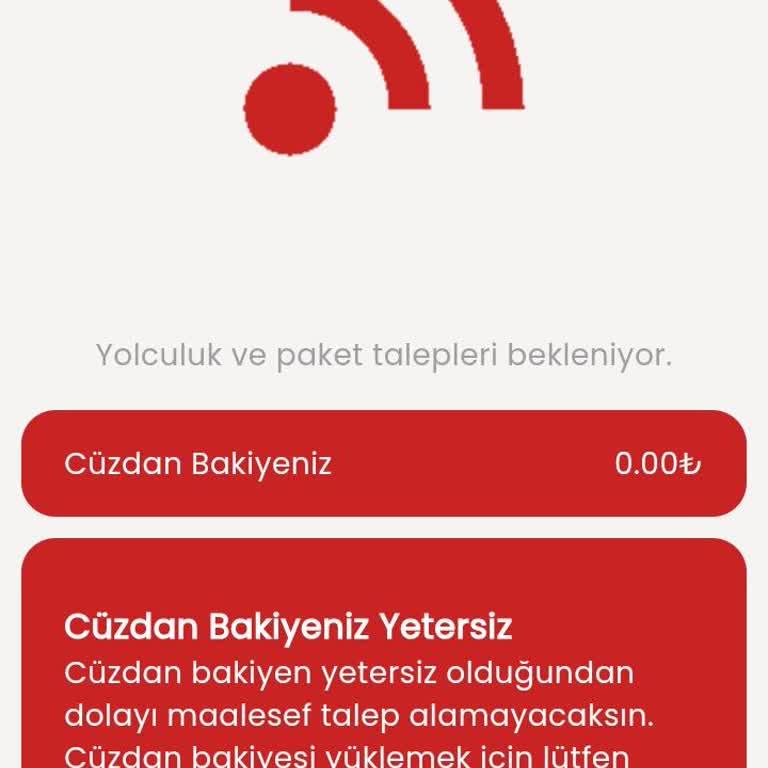 Yolcu Paket Kurye Uygulamasında İş Gelmemesi Ve Cüzdan Bakiyesinin Kaybolması