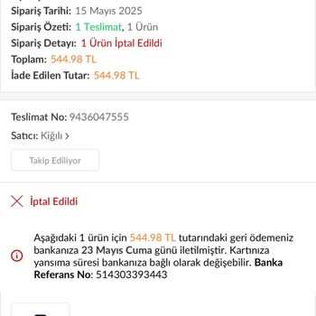 Siparişin Geç Gönderilmesi Ve Sonradan İptal Edilmesi