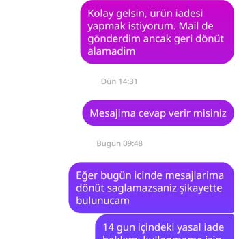 Siparişim Fotoğraftakinden Farklı Geldi İade Talebime Dönüş Yapılmıyor
