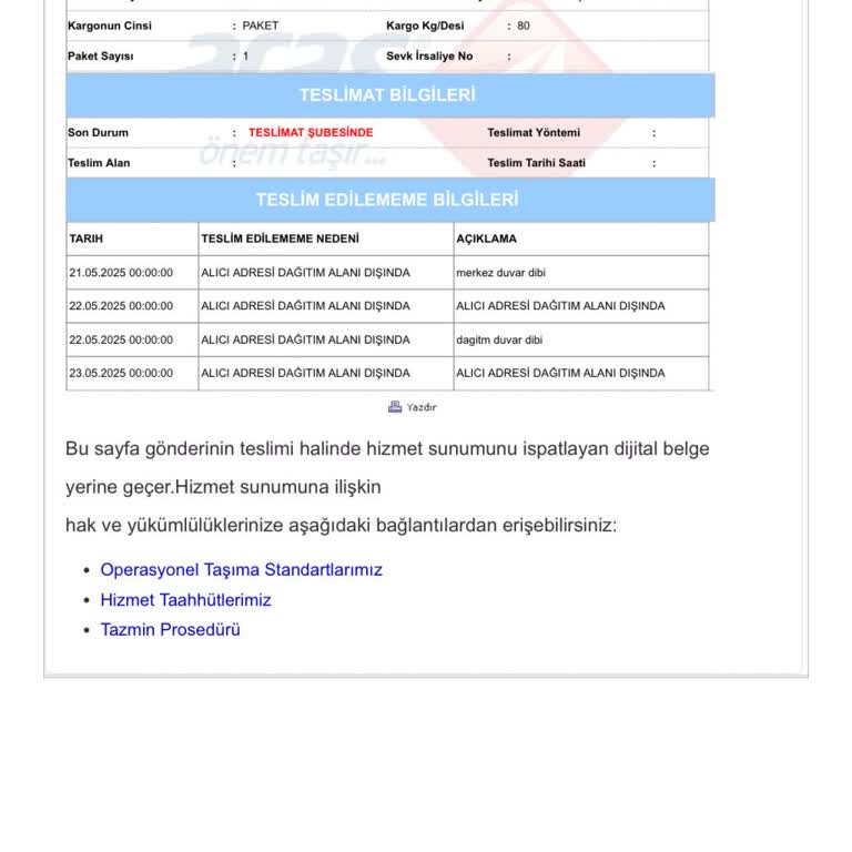 Aras Kargo Ürünleri Teslim Etmiyor, Müşteri Mağdur Ediliyor