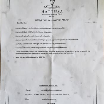 Hattuşa Vacation Thermal Club Hediye Tatil Vaadiyle Katıldığım Etkinlikte Mağdur Oldum