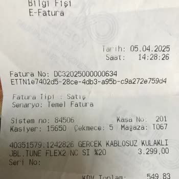 JBL Tune Flex 2 Kulaklıkta Beklenen Özelliklerin Yer Almaması Ve Servis Sürecindeki Memnuniyetsizlik