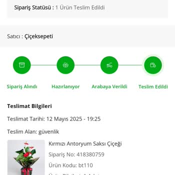Çiçek Sepeti'nden Siparişin Teslim Edilmemesi Ve Müşteri Hizmetleri Sorunu