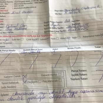 Cam Çaycı Servis Sürecinde Mağduriyet