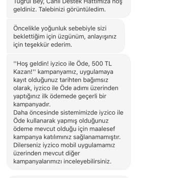 Cashback Kampanyasında Ödeme Geçmişi Hatası