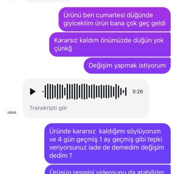 Gzfashiion Değişim Talebime 14 Gün Süresi İçinde Yanıt Verilmedi, Mağdur Edildim