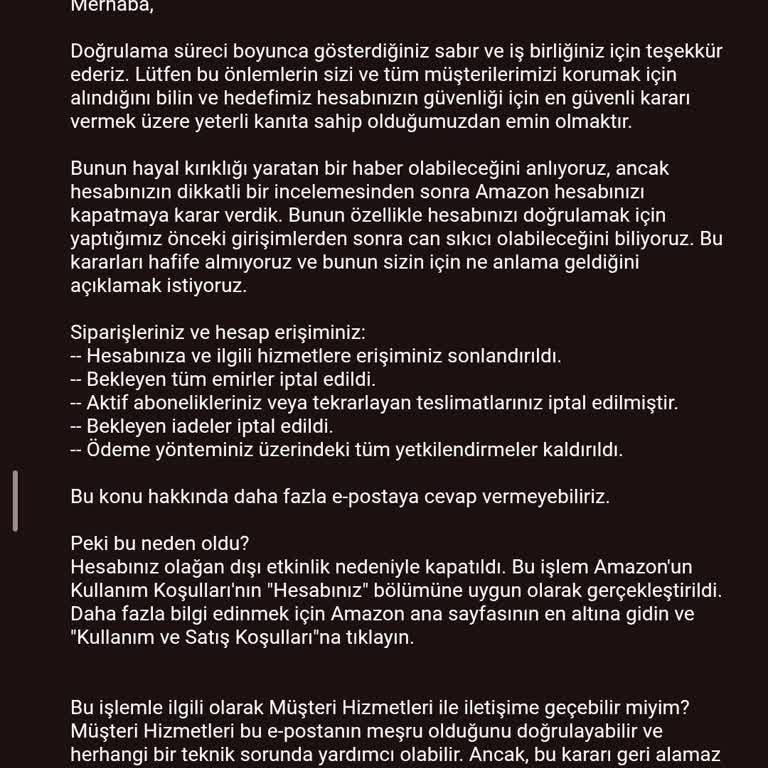 Sipariş Sonrası Hesap Kapatıldı, Para İadesi Yapılmadı