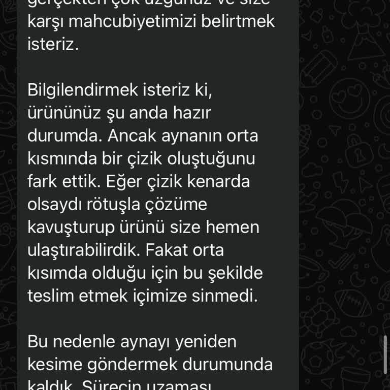 Teslim Edilmeyen Boy Aynası Siparişi Ve Sürekli Oyalama