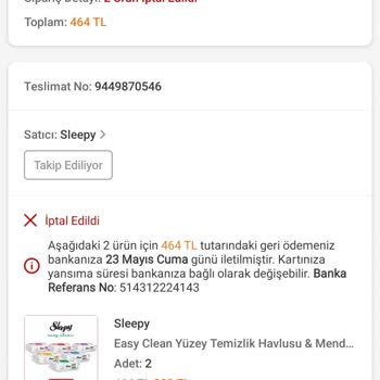 Stokta Olan Ürün Siparişim Sebepsiz İptal Edildi