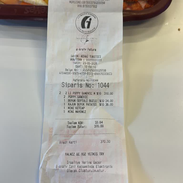 Popeyes Alışverişinde E-fatura Talebine Yanıt Alamıyorum