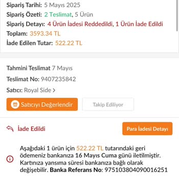 İade Edilmeyen Ürünler Ve Askıya Alınan Hesap Nedeniyle Mağduriyet