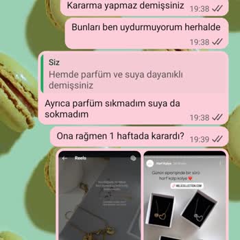 Aldığım Kolyenin Harf Kısmı 1 Haftada Karardı, Garanti Belgesi Çıkmadı