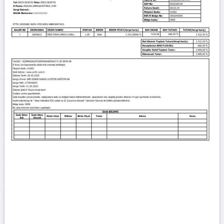 Aldığım Fırın Çalışmıyor, İade Ve Servis Süreci Sorunlu