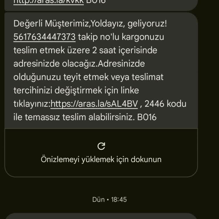 Aras Kargo Teslimatında Sürekli Yaşanan Gecikmeler Ve İletişim Sorunu