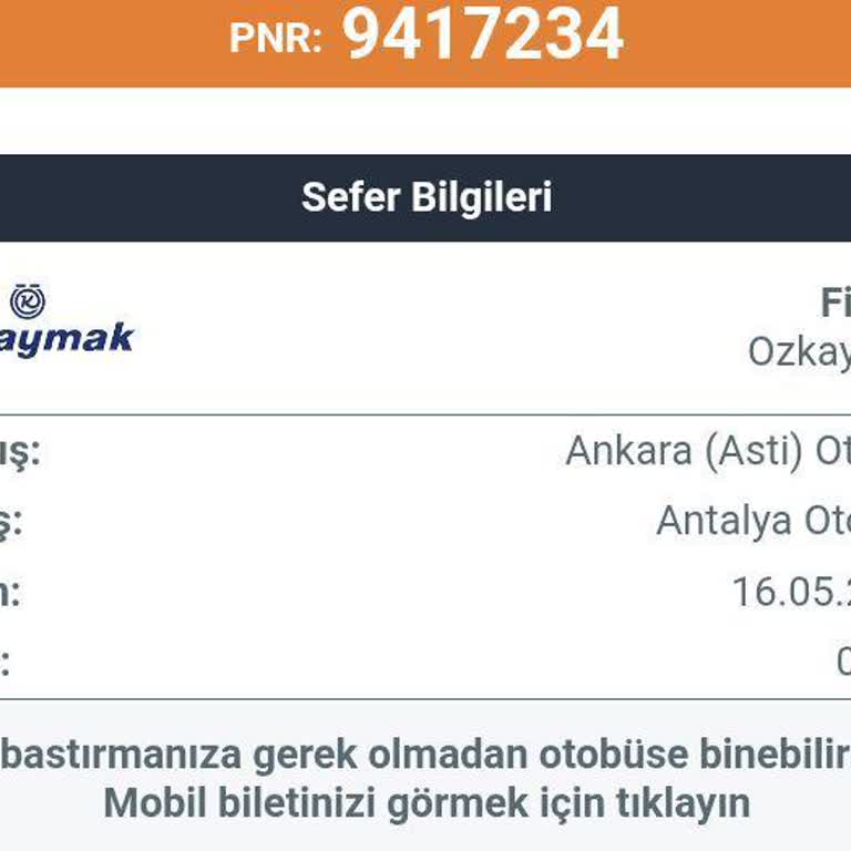 Özkaymak Turizm Otobüs Kalkışında Yolcu Bilgilendirilmemesi Ve Bilet Mağduriyeti