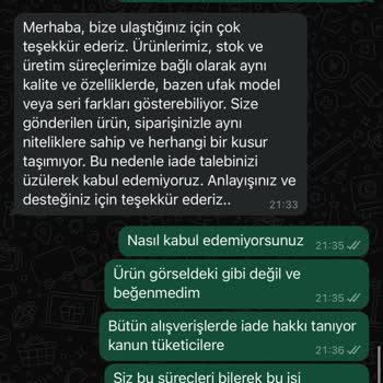 Görseldeki Ürünle Alakası Yok, İade Kabul Edilmedi