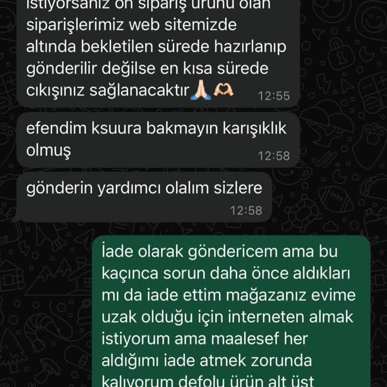 Aldığım Ürün Defolu Ve Farklı Bedenlerde Geldi İade Kabul Edilmedi