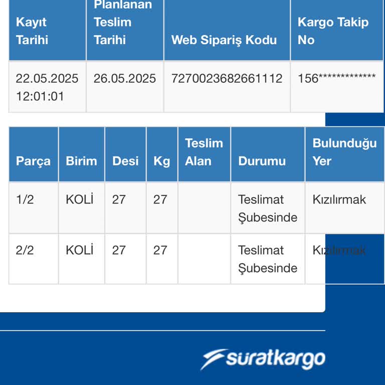Sürat Kargo İle Ağır Siparişlerimi Teslim Alamıyorum, Büyük Mağduriyet Yaşıyorum