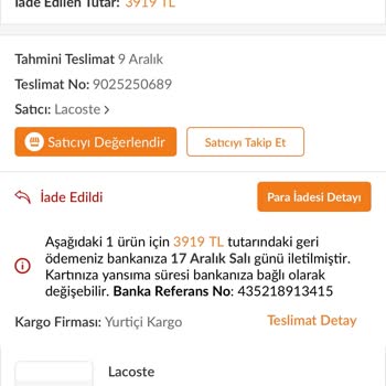 Lacoste Ayakkabıdaki Hata Nedeniyle İade Sorunu Ve Mağduriyet