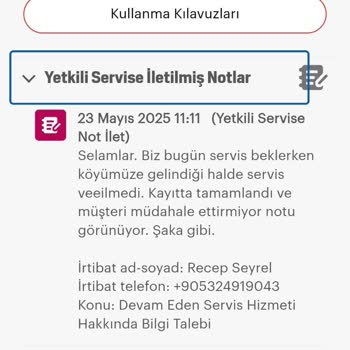 Yetkili Servis Randevusunu Gerçekleştirmeden Kapattı, Sorun Devam Ediyor