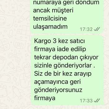 Teslimat 3 Kez İade Edildi, Müşteri Hizmeti Cevap Vermiyor!