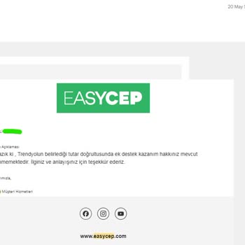 EasyCep Ek Destek Ödemesi 6 Aydır Yapılmıyor, Mağduriyetim Giderilmiyor
