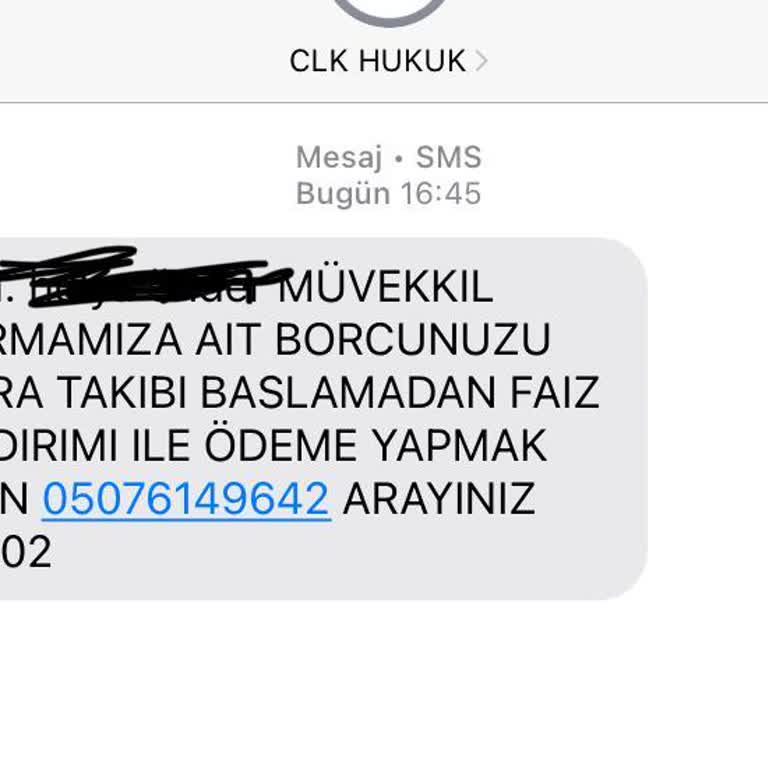 Borcum Olmadığı Halde İcra Takibiyle Tehdit Eden SMS Aldım