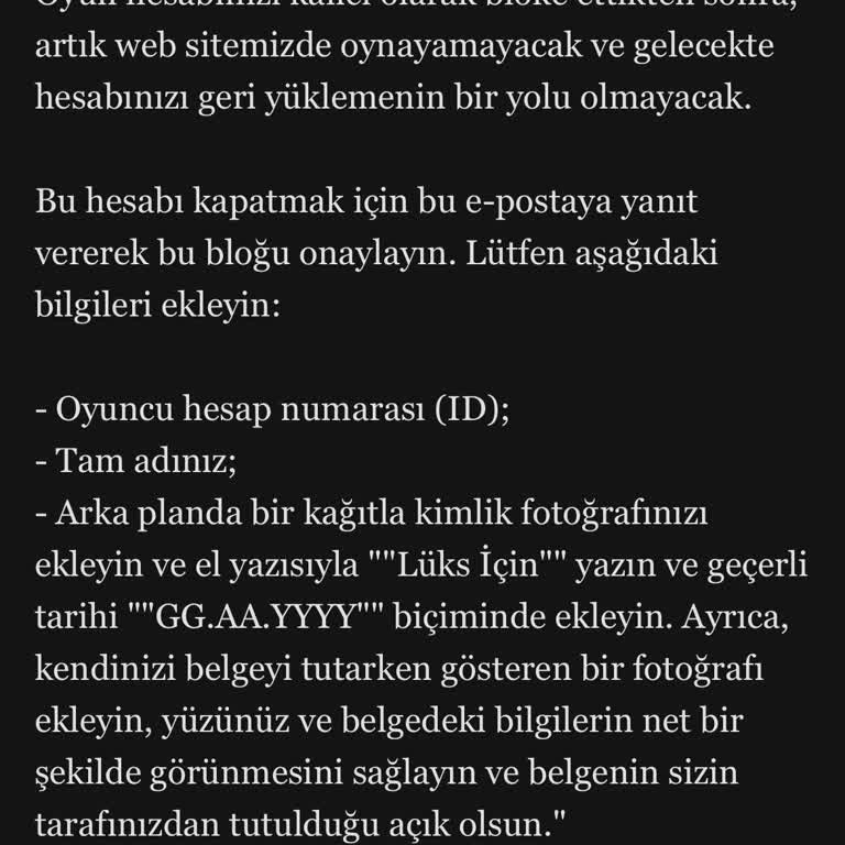 Hesap Silme Talebinde Güvenlik İhlali Ve Yasal Uyarı