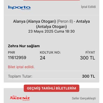 Obilet Bilet İptali Sonrası Ücret İadesi Yapılmadı