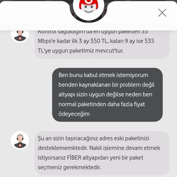 Vodafone Net Nakil İşleminde Yüksek Ücret Ve Uygunsuz Tarife Mağduriyeti
