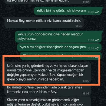 Yanlış Beden Gönderimi Ve Mağduriyet