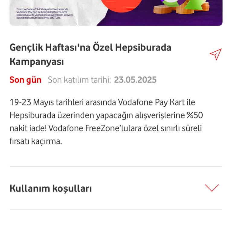 Vodafone Pay Freezone Cashback Kampanyasında Eksik İade Sorunu