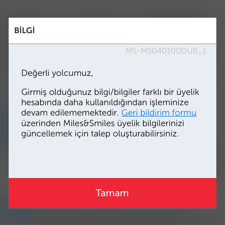 Miles Smiles Hesabına Giriş Yapamıyor, Şifre Ve Kod Gelmiyor